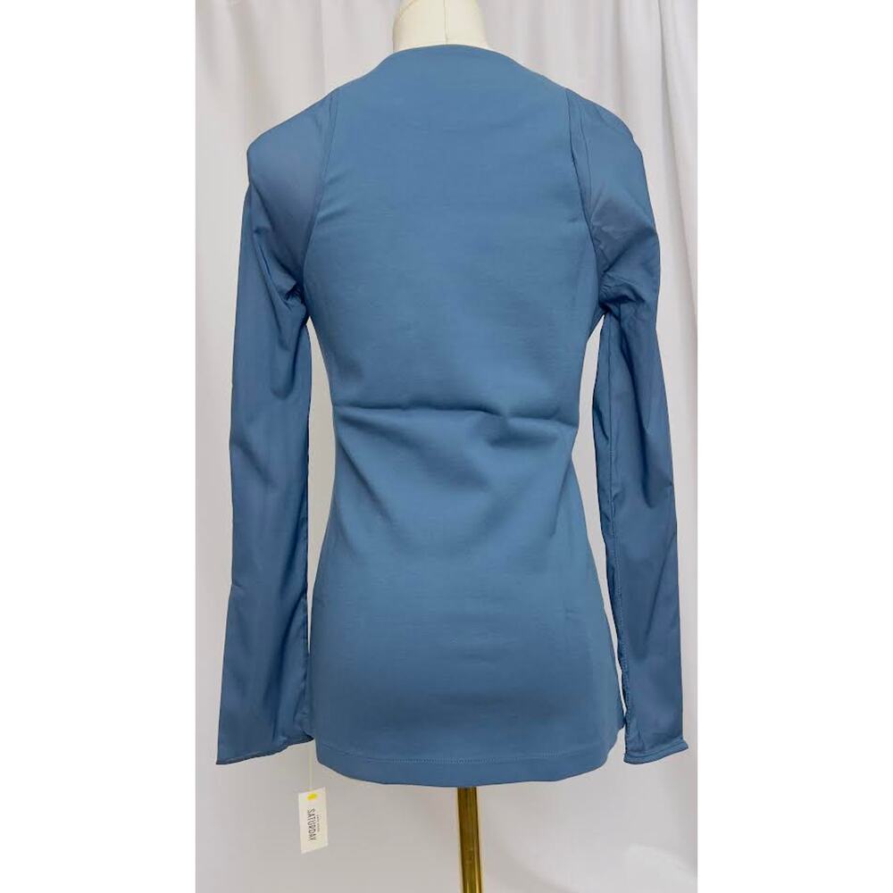 NWT! Kate Spade Saturday Sheer-Sleeve Top (L, Blue) - Picture 3 of 11